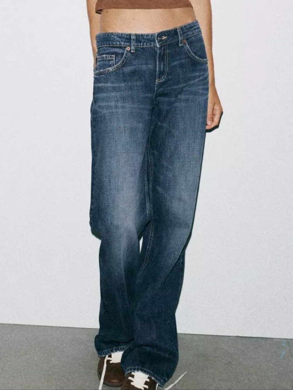 ZARA TRF low rise wide leg jean Size 28